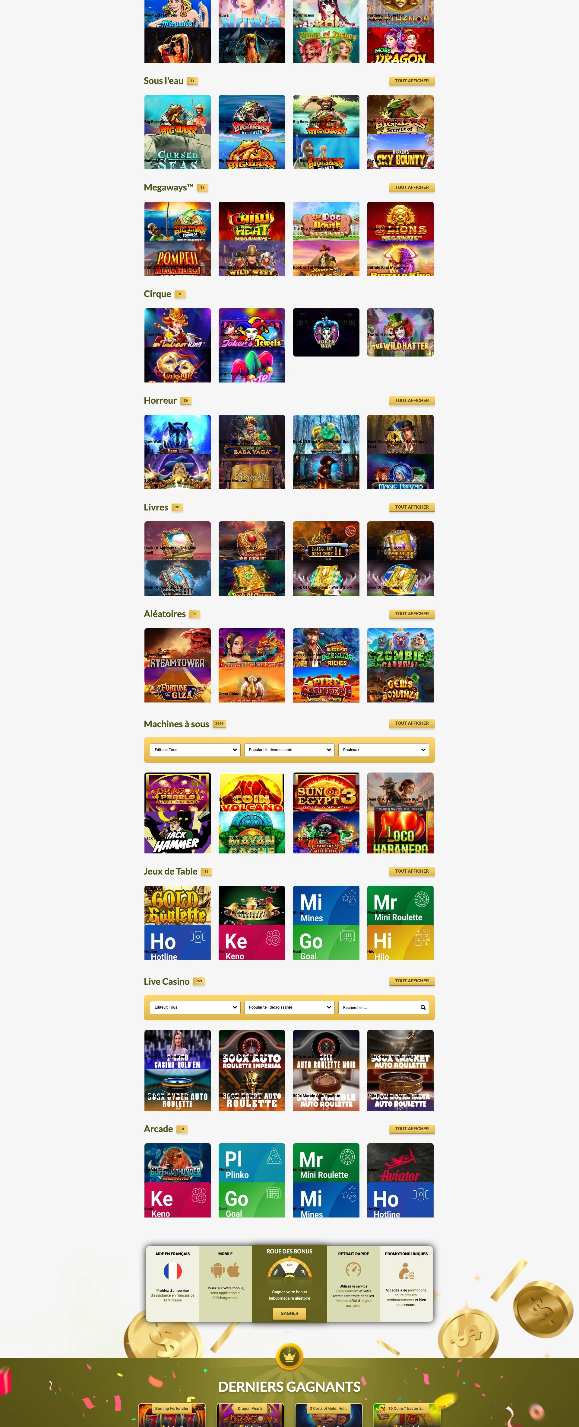 les jeux sur Royal Vincit Casino