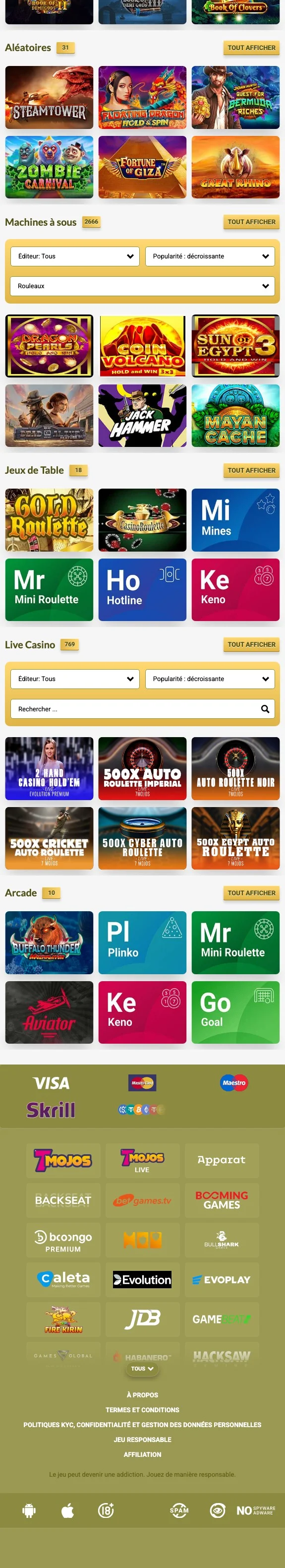 les bonus sur Royal Vincit Casino